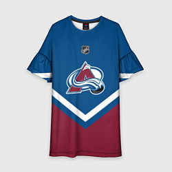 Платье клеш для девочки NHL: Colorado Avalanche, цвет: 3D-принт