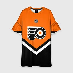 Платье клеш для девочки NHL: Philadelphia Flyers, цвет: 3D-принт