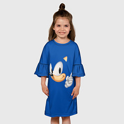 Платье клеш для девочки Соник, цвет: 3D-принт — фото 2