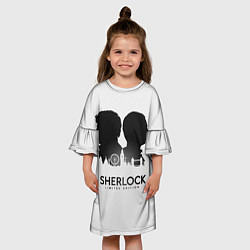 Платье клеш для девочки Sherlock Edition, цвет: 3D-принт — фото 2
