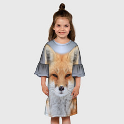 Платье клеш для девочки Хитрая лиса, цвет: 3D-принт — фото 2