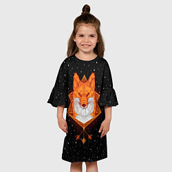 Платье клеш для девочки Огненный лис, цвет: 3D-принт — фото 2