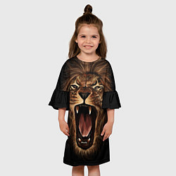 Платье клеш для девочки Львиный рык, цвет: 3D-принт — фото 2