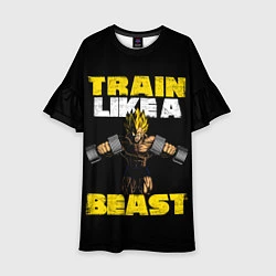 Платье клеш для девочки Train Like a Beast, цвет: 3D-принт