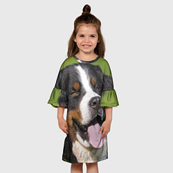 Платье клеш для девочки Бернский зенненхунд, цвет: 3D-принт — фото 2