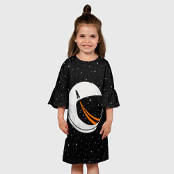 Платье клеш для девочки Шлем астронавта, цвет: 3D-принт — фото 2
