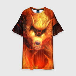 Платье клеш для девочки Fire Wolf, цвет: 3D-принт