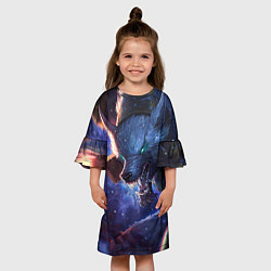 Платье клеш для девочки Warwick, цвет: 3D-принт — фото 2