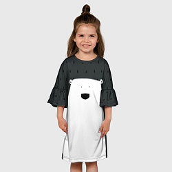 Платье клеш для девочки Белый мишка, цвет: 3D-принт — фото 2