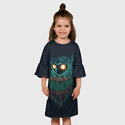 Платье клеш для девочки Лесная сова, цвет: 3D-принт — фото 2