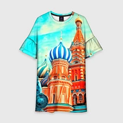 Платье клеш для девочки Blue Kremlin, цвет: 3D-принт