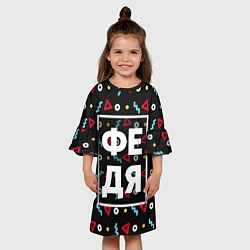 Платье клеш для девочки Федя, цвет: 3D-принт — фото 2