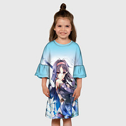 Платье клеш для девочки Konno Yūki1, цвет: 3D-принт — фото 2