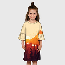 Платье клеш для девочки Восход, цвет: 3D-принт — фото 2