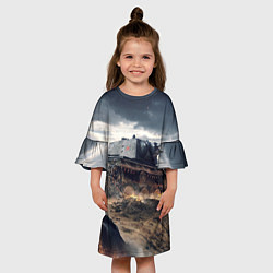 Платье клеш для девочки Танк, цвет: 3D-принт — фото 2