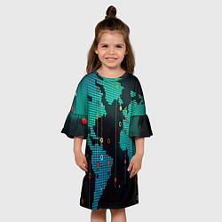 Платье клеш для девочки Digital world, цвет: 3D-принт — фото 2
