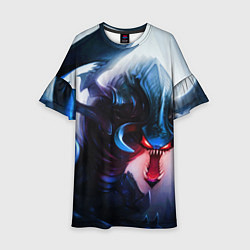 Платье клеш для девочки League Of Legends ChoGath, цвет: 3D-принт