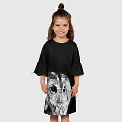 Платье клеш для девочки Ночной филин, цвет: 3D-принт — фото 2