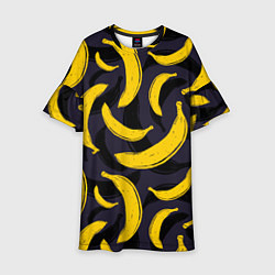 Платье клеш для девочки Бананы, цвет: 3D-принт