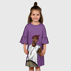 Платье клеш для девочки 2Pac Gangsta, цвет: 3D-принт — фото 2