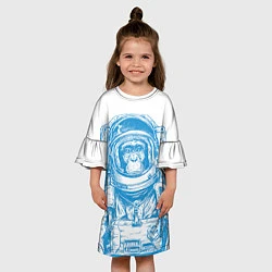Платье клеш для девочки Космомакака, цвет: 3D-принт — фото 2