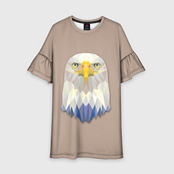 Платье клеш для девочки Геометрический орел, цвет: 3D-принт