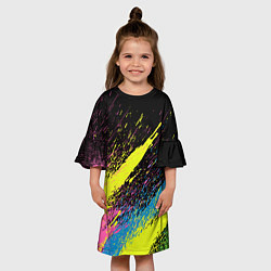 Платье клеш для девочки Брызги, цвет: 3D-принт — фото 2