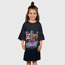 Платье клеш для девочки NBA: Cleveland Cavaliers, цвет: 3D-принт — фото 2