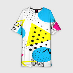 Платье клеш для девочки Стильная геометрия, цвет: 3D-принт