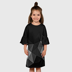 Платье клеш для девочки Abstract gray, цвет: 3D-принт — фото 2