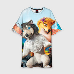 Платье клеш для девочки Альфа и Омега 7, цвет: 3D-принт