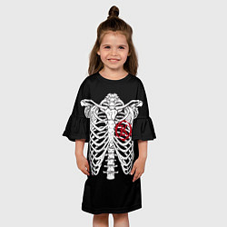 Платье клеш для девочки Кукрыниксы: Скелет, цвет: 3D-принт — фото 2