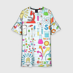 Платье клеш для девочки Научный стиль, цвет: 3D-принт