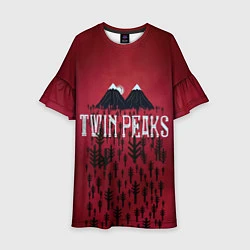 Платье клеш для девочки Twin Peaks Wood, цвет: 3D-принт