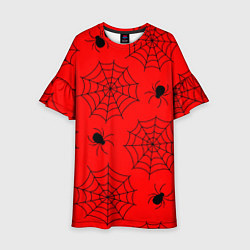 Платье клеш для девочки Рассадник пауков, цвет: 3D-принт