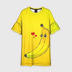 Платье клеш для девочки Just Banana (Yellow), цвет: 3D-принт