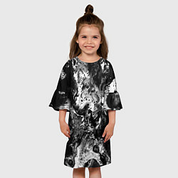 Платье клеш для девочки Чёрная краска, цвет: 3D-принт — фото 2