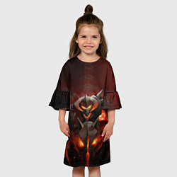 Платье клеш для девочки Chaos Knight: Fire, цвет: 3D-принт — фото 2