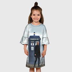 Платье клеш для девочки Доктор кто, цвет: 3D-принт — фото 2