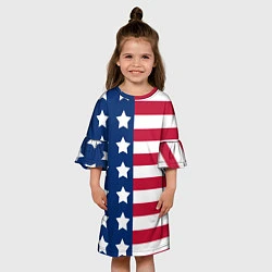 Платье клеш для девочки USA Flag, цвет: 3D-принт — фото 2