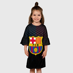 Платье клеш для девочки FC Barcelona Lines, цвет: 3D-принт — фото 2