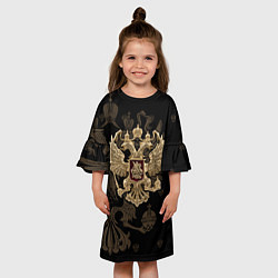 Платье клеш для девочки Золотой Герб России, цвет: 3D-принт — фото 2