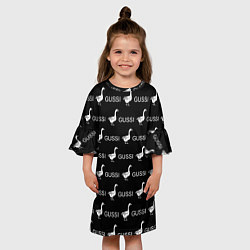 Платье клеш для девочки GUSSI: Black Pattern, цвет: 3D-принт — фото 2