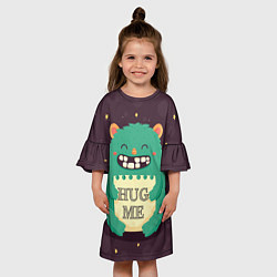 Платье клеш для девочки Monster: Hug me, цвет: 3D-принт — фото 2