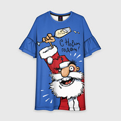 Платье клеш для девочки С Новым годом, братцы, цвет: 3D-принт