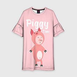 Платье клеш для девочки Piggy Time, цвет: 3D-принт