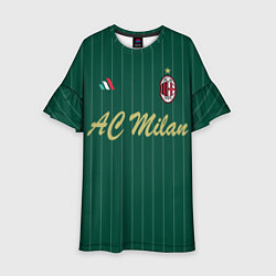 Платье клеш для девочки AC Milan: Green Form, цвет: 3D-принт