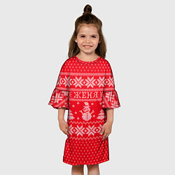 Платье клеш для девочки Новогодняя Женя, цвет: 3D-принт — фото 2