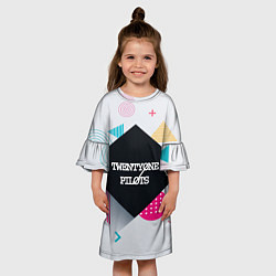Платье клеш для девочки Twenty One Pilots: Geometry, цвет: 3D-принт — фото 2