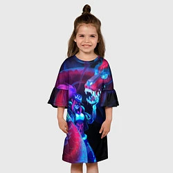 Платье клеш для девочки Akali KDA, цвет: 3D-принт — фото 2